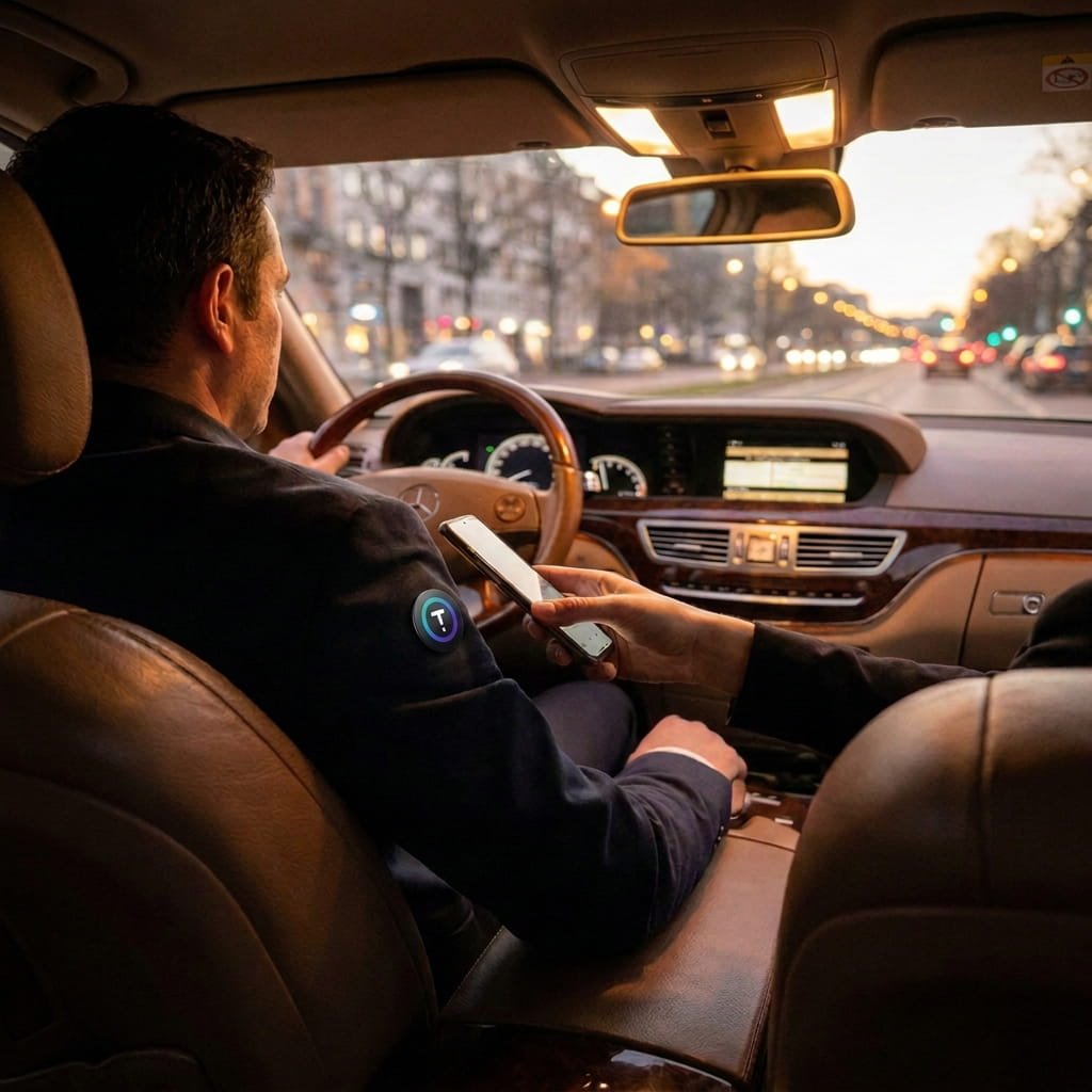 Passagier geeft fooi aan een taxichauffeur met TipTap
